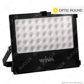 Wiva Optic Round Faretto LED SMD 50W Ultra Sottile Colore Nero - mod.