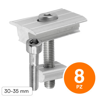 8 Morsetti Centrali per Pannelli Fotovoltaici 30mm e 35mm V-Tac