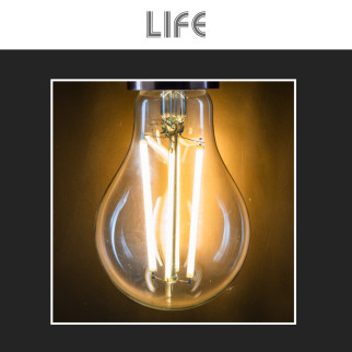 Life Lampadina LED E27 12W Goccia A70 Filament in Vetro Trasparente