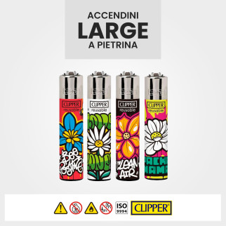 Clipper Large Accendino a Pietrina Spring Graffiti 48 Accendini