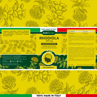 RadiciVitalia Rhodiola Rosea Forte 400mg Integratore per Buon Umore