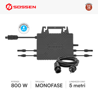 Sossen Kit da Balcone 4 Pannelli Solari + Microinverter CEI 0-21