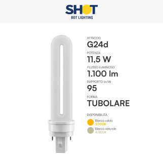 Lampadina LED G24d 11,5W SMD Tubolare PL ALC Bot Lighting Shot