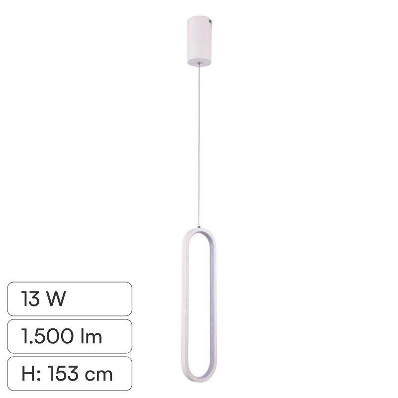 V-Tac VT-7829 Lampadario LED a Sospensione 13W SMD Colore Bianco