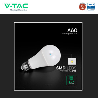 V-Tac Lampadina LED E27 10,5W Goccia A60 SMD Opaca