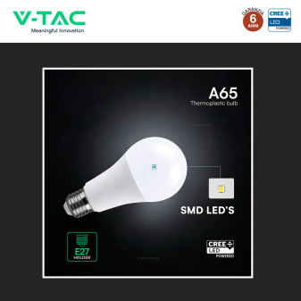 V-Tac Lampadina LED E27 17W Goccia A65 SMD Opaca