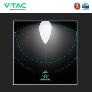 V-Tac Lampadina LED E14 4,5W Candela C37 SMD Opaca