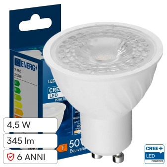 V-Tac VT-275 Lampadina LED GU10 4,5W Faretto PAR16 SMD Chip CREE
