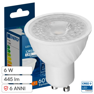 V-Tac VT-247 Lampadina LED GU10 6W Faretto PAR16 Chip CREE