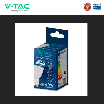 V-Tac VT-247 Lampadina LED GU10 6W Faretto PAR16 Chip CREE