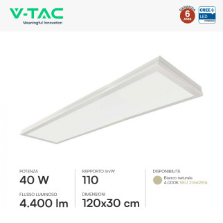 V-Tac Pro VT-6147 Pannello LED CREE Rettangolare 120x30 40W