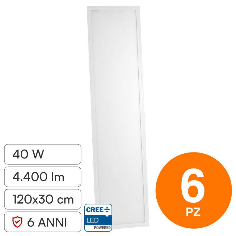 V-Tac Pro VT-6147 6 Pannelli LED CREE Rettangolari 120x30 40W