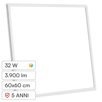 Kanlux AVAR 6060 Plafoniera con Telaio LED Quadrata 32W CCT 3in1