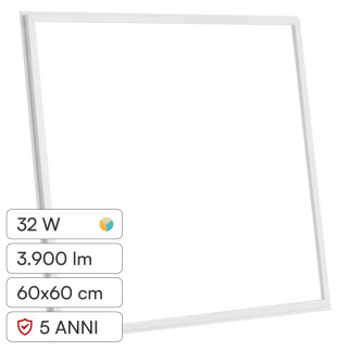 Kanlux AVAR 6060 Plafoniera con Telaio LED Quadrata 32W CCT 3in1