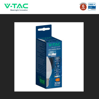 V-Tac Lampadina LED E14 3,7W Candela C37 SMD Opaca