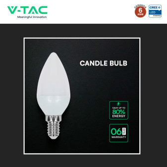 V-Tac Lampadina LED E14 4,5W Candela C37 SMD Opaca