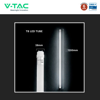 Tubo LED T8 G13 12W SMD CREE Nano-Plastic 120cm con Starter V-Tac