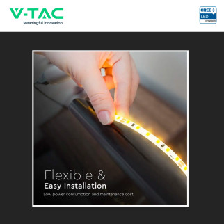 V-TAC Striscia LED Flessibile 8 W/m Monocolore DMS Chip CREE 24V 10m