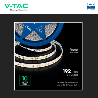 V-Tac Striscia LED Flessibile 15W/m 3in1 SMD Chip CREE 24V 8m