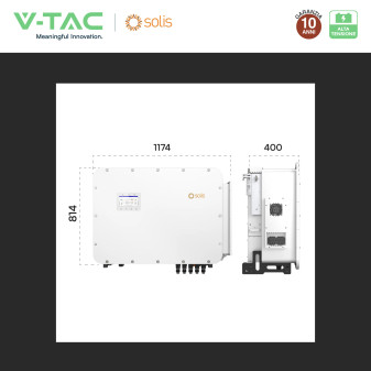 V-Tac Solis Inverter Trifase Ibrido On-Grid / Off-Grid 125kW IP66