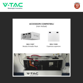VT-48200B Accumulatore 9.60kWh Impianti Fotovoltaici V-Tac cei 0-21