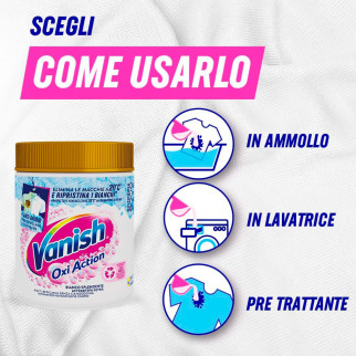 Vanish Oxi Action Pink Smacchiatore in Polvere per Capi Bianchi