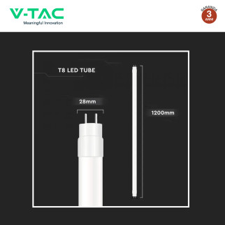 Tubo LED SMD T8 G13 16,5W Nano-Plastic 120cm con Starter V-Tac