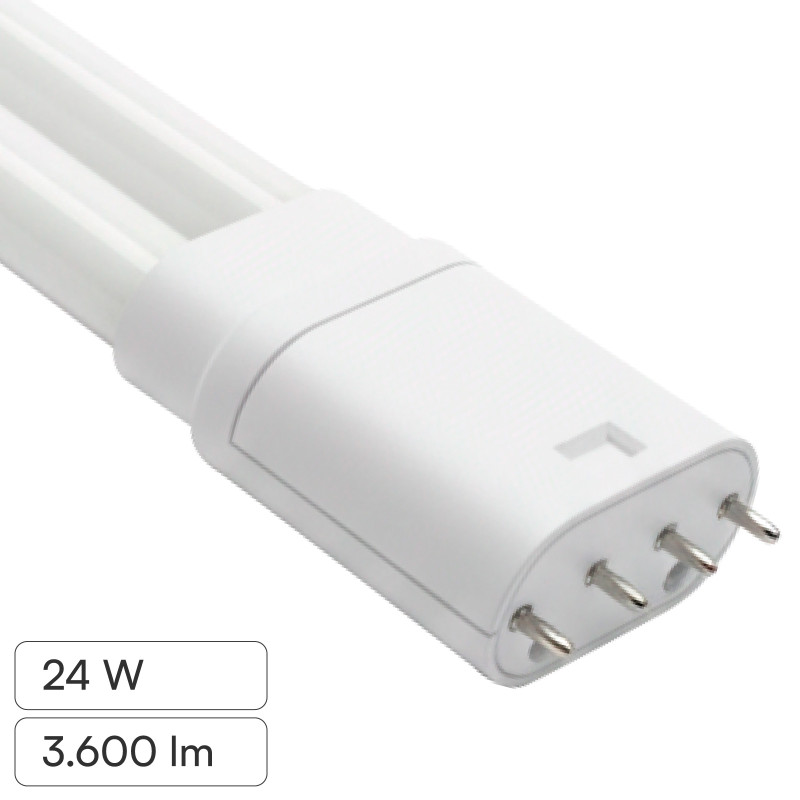 Life Lampadina LED 2G11 4 Pin 24W Tubolare PL-L SMD in Vetro