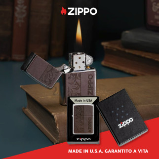 Accendino Zippo mod. 46920 Leather Zippo Design Marrone