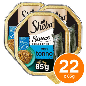 Cibo per Gatti con Tonno in Salsa Sheba - 22 Vaschette
