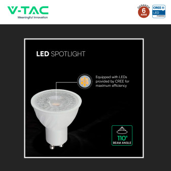 V-Tac VT-247 Lampadina LED GU10 6W Faretto PAR16 Chip CREE