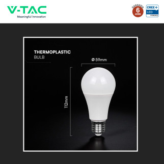 V-Tac Lampadina LED E27 10,5W Goccia A60 SMD Opaca