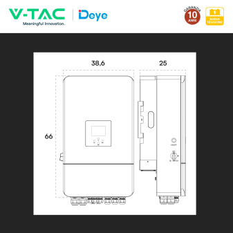V-Tac Deye Inverter Trifase On-Grid / Off-Grid 8kW IP65