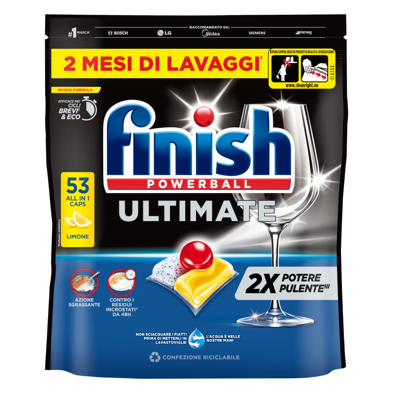 Finish Powerball Ultimate Detersivo Lavastoviglie 53 Tabs