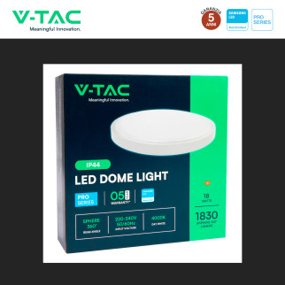 V-Tac Pro VT-8618 Plafoniera LED Rotonda 18W SMD Chip Samsung IP44
