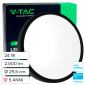 V-Tac Pro VT-8624 Plafoniera LED Rotonda 24W SMD Chip Samsung IP44 Colore Nero - SKU 76361-24 / 76371-24 / 76381-24
