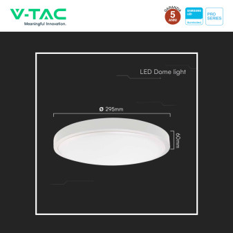V-Tac Pro VT-8624 Plafoniera LED Rotonda 24W SMD Chip Samsung IP44
