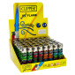 Clipper Large Jet Flame Accendino Elettronico Turbo Antivento Grande Ricaricabile Fantasia Dark Mushrooms - Box da 48 Accendini