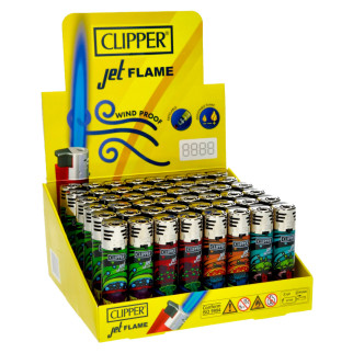 Clipper Jet Flame Accendino Elettronico Dark Mushrooms 48 Accendini