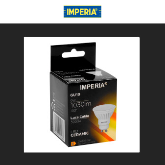 Imperia Lampadina LED GU10 9W Faretto PAR16 in Ceramica