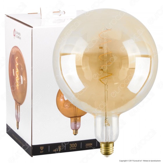 Girard Sudron Lampadina LED E27 6W Big Globo G200 Filamento Ambrata Girard Sudron Lampadina LED E27 6W Big Globo G200 Filamento Ambrata