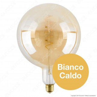 Girard Sudron Lampadina LED E27 6W Big Globo G200 Filamento Ambrata