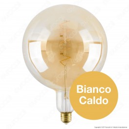 Girard Sudron Lampadina LED E27 6W Big Globo G200 Filamento Ambrata