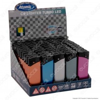 Atomic Turbo Flame Accendino Antivento con Luce LED - Box da 50