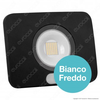 Led Factory Italia Faro LED 50W Ultra Sottile con Sensore Colore Nero