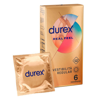 Preservativi Durex Real Feel con Forma Easy On Senza Lattice
