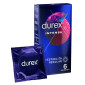 Preservativi Durex Intense con Forma Easy On e Nervature - Confezione da 6 Profilattici