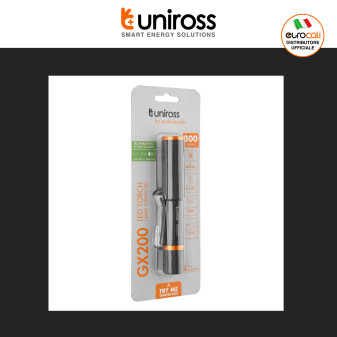 Uniross GX200 Torcia LED 5W 300lm Multifunzione Ricaricabile IPX4