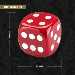 Champ High Grinder Tritatabacco 2 Parti Forma Dado Bianco e Rosso