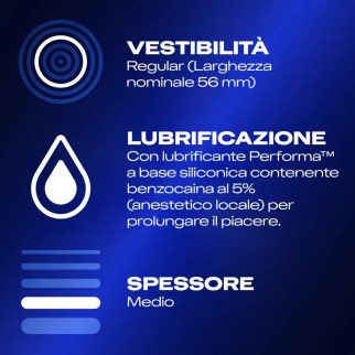 Preservativi Durex Lunga Durata Ritardante e Forma Easy-On 12 Profilattici